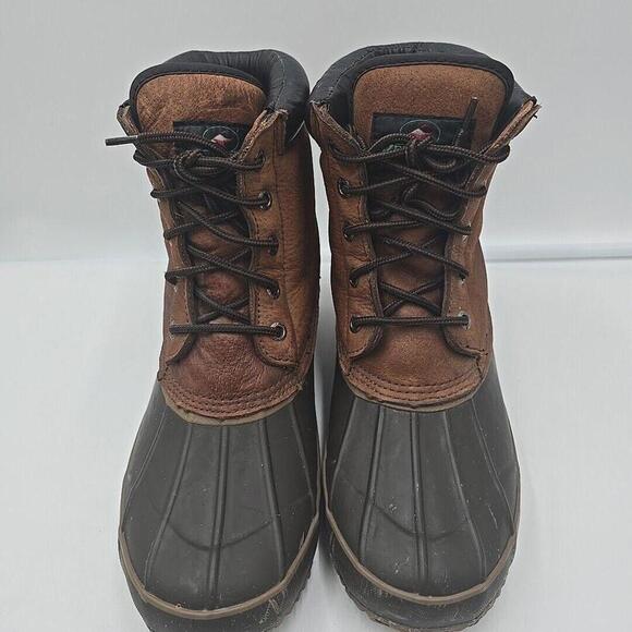 Redhead Mens Boots 10 Brown Leather Steel Shank Insulated with‎ Thinsulate Warm - Picture 1 of 9